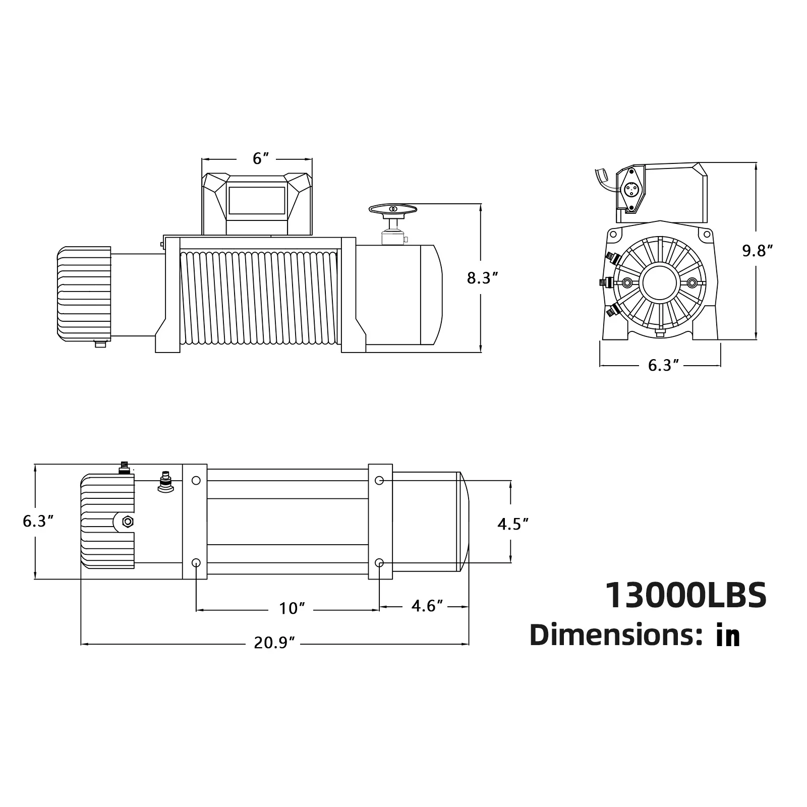 OPENROAD 13,000 lbs Winch with Synthetic Rope - Panther Series 2s - Image 18