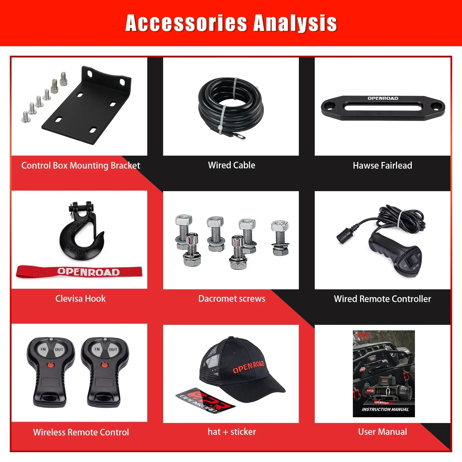 OPENROAD 13,000 lbs Winch with Synthetic Rope - Panther Series 2s - Image 19