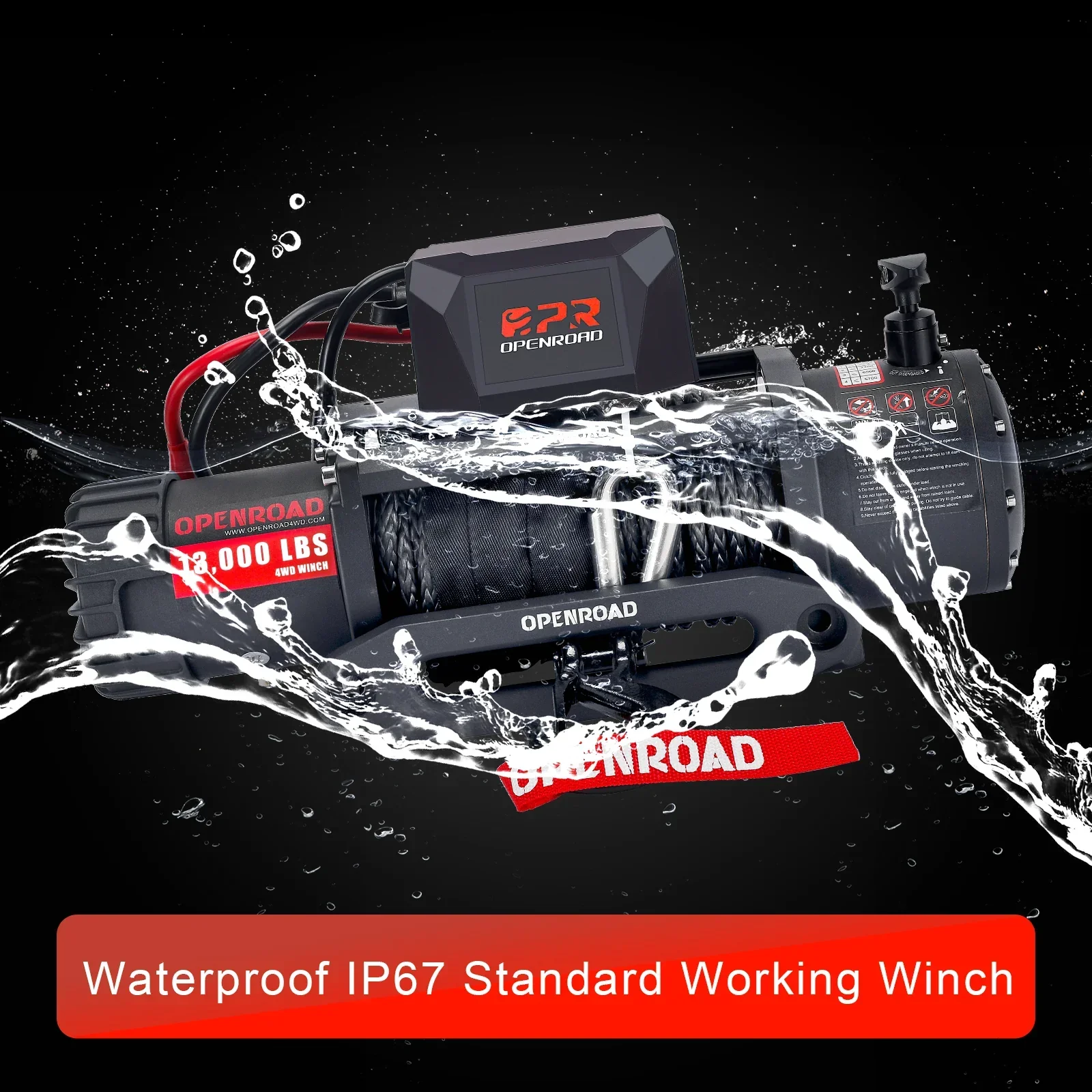 OPENROAD 13,000 lbs Winch with Synthetic Rope - Panther Series 2s - Image 20