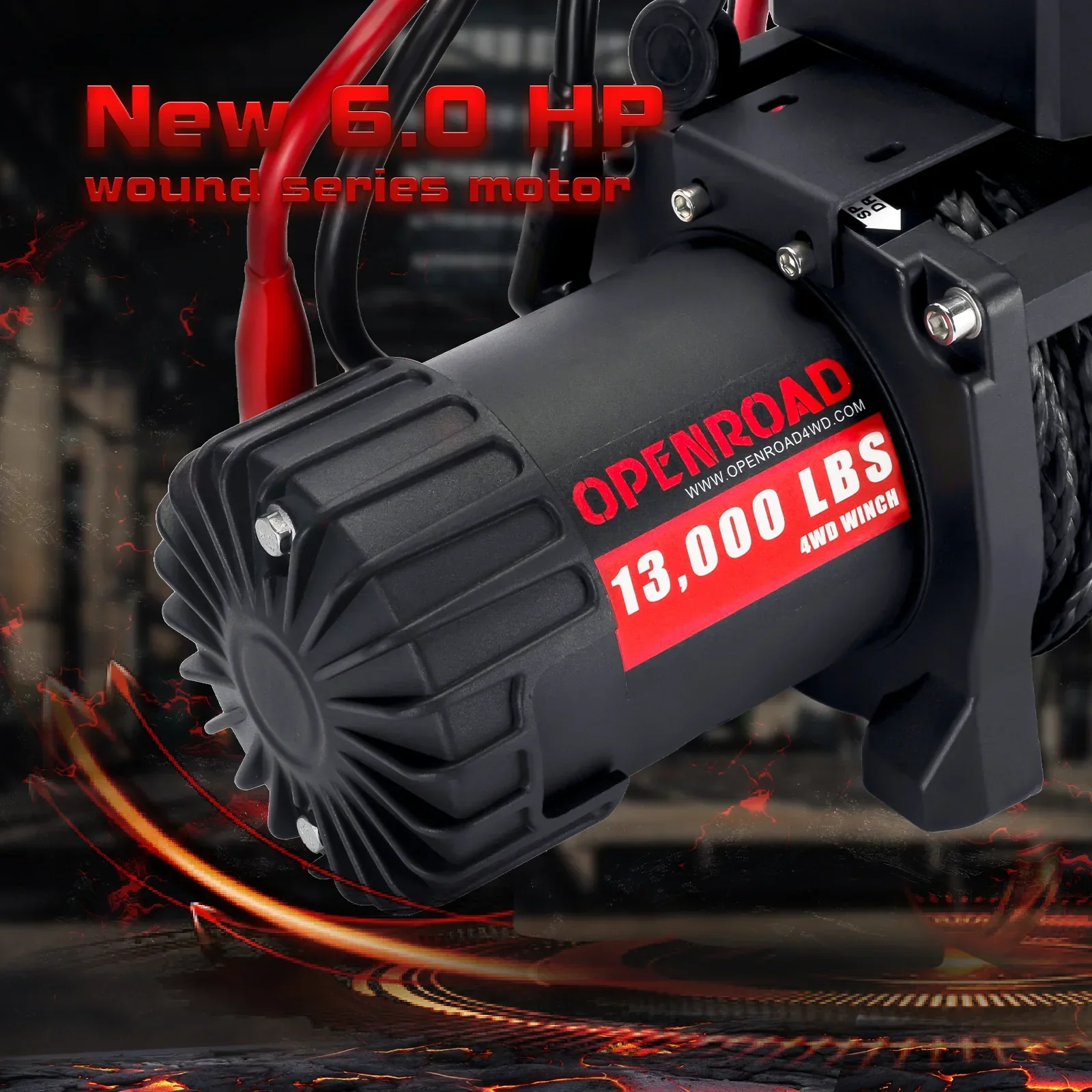 OPENROAD 13,000 lbs Winch with Synthetic Rope - Panther Series 2s - Image 21