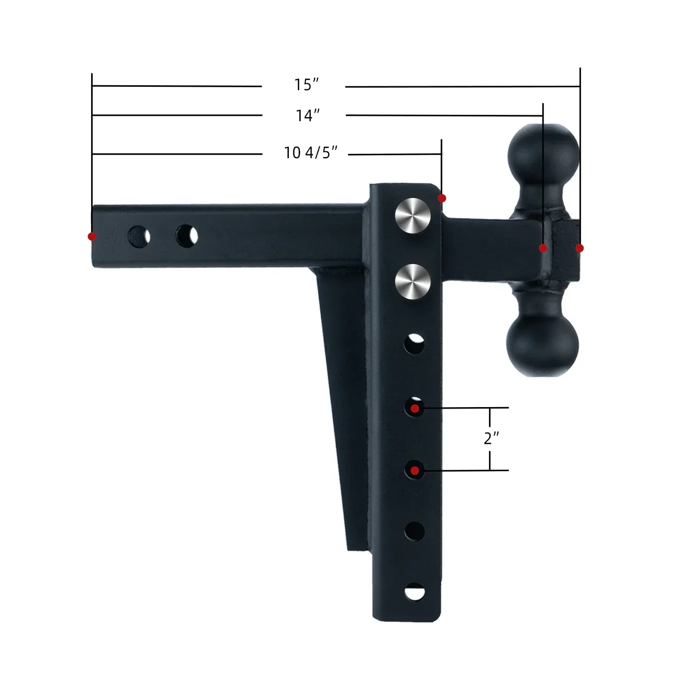 2.0" Heavy Duty  10" Adjustable Trailer Hitch - Image 8