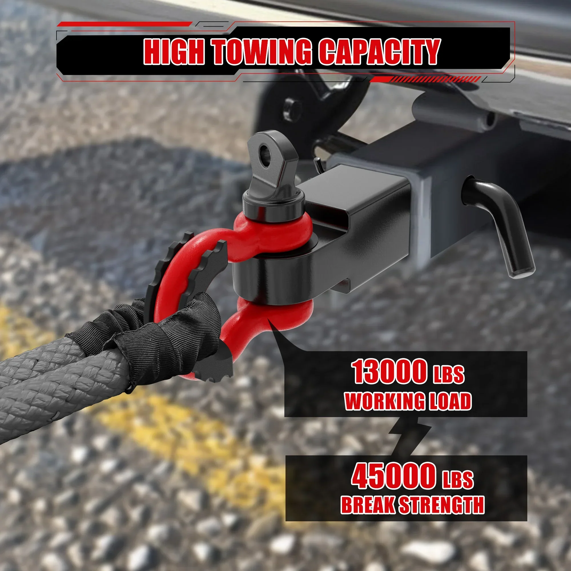 2" Universal Shackle Hitch Receiver with 3/4'' D Ring Shackle - Image 6