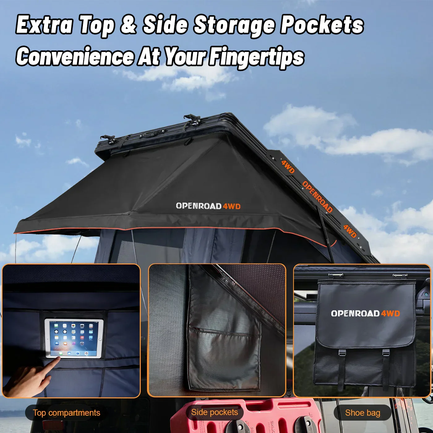 OPENROAD Aluminum Hard Shell Roof Top Tent-PeakRoof LT Series - Image 12