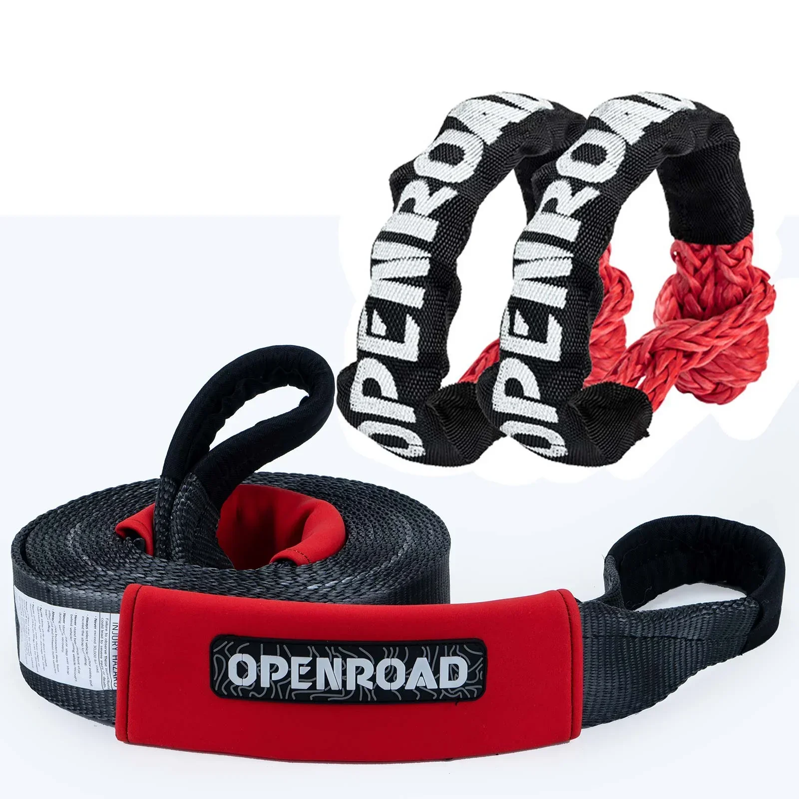 OPENROAD Nylon Heavy Duty Tow Strap Recovery Strap 3" x 30 ft (30,000 lbs) Snatch Strap,  Storage Bag - Image 10