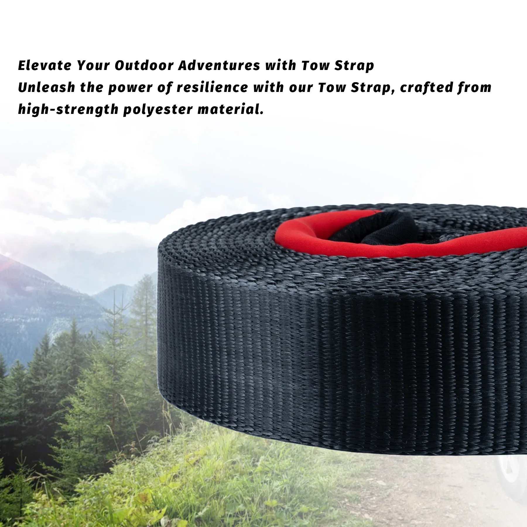 OPENROAD Nylon Heavy Duty Tow Strap Recovery Strap 3" x 30 ft (30,000 lbs) Snatch Strap,  Storage Bag - Image 4