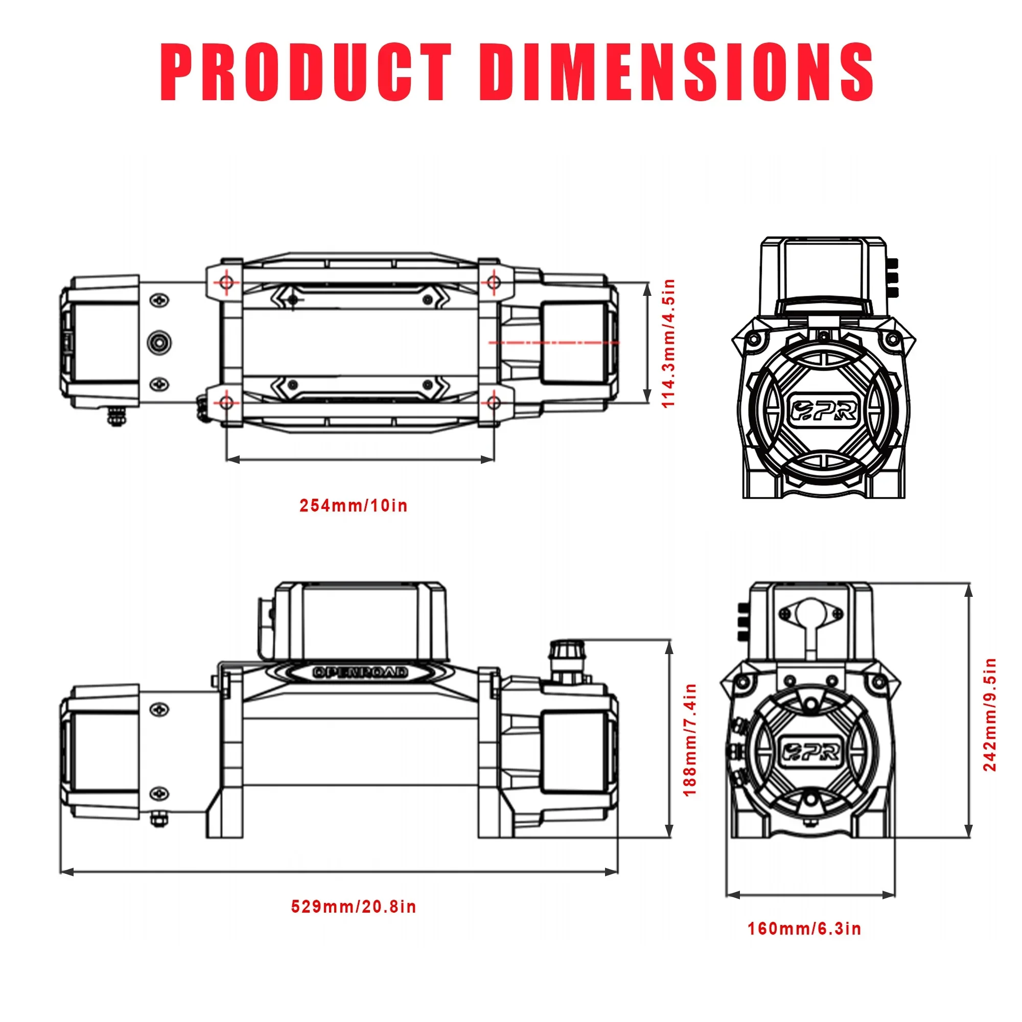 OPENROAD 12,000lbs Winch - Panther Series 3S * 2 - Image 7