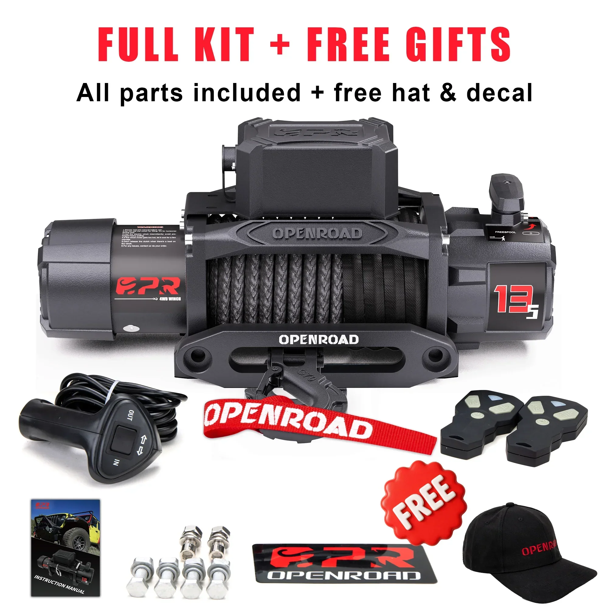 OPENROAD 13,500lbs electric winch with Synthetic Rope - Panther Series 3S - Image 9