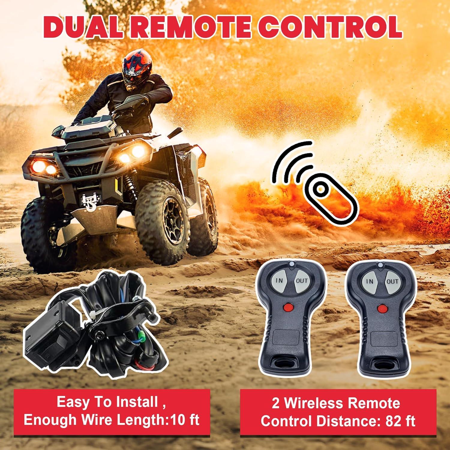 OPENROAD 2500lbs ATV/UTV Winch,12 V Towing Off-road Electric ATV Winch - Image 5