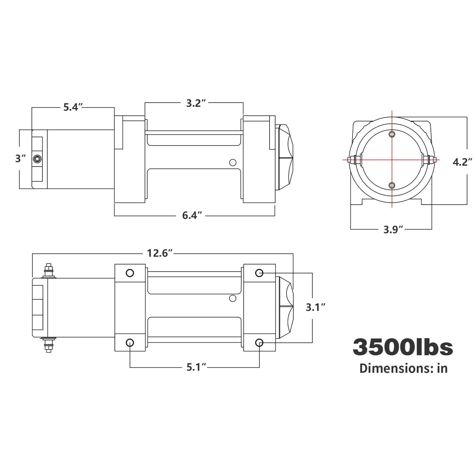 OPENROAD 3500lbs 12 Volts Electric Winch for ATV - Image 11