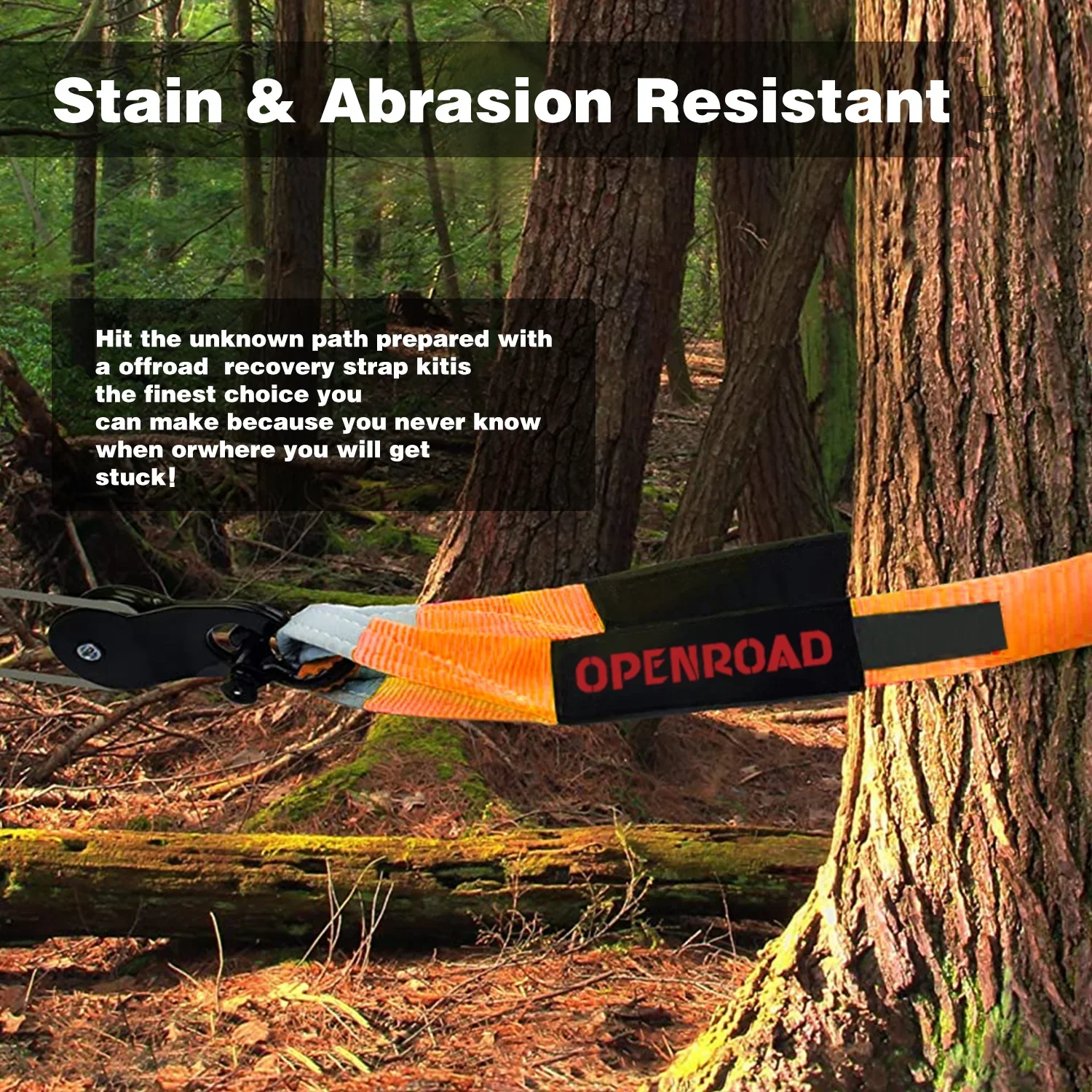 OPENROAD 4''x8' Break Strength 30,000 lbs Tree Saver Strap - Image 10