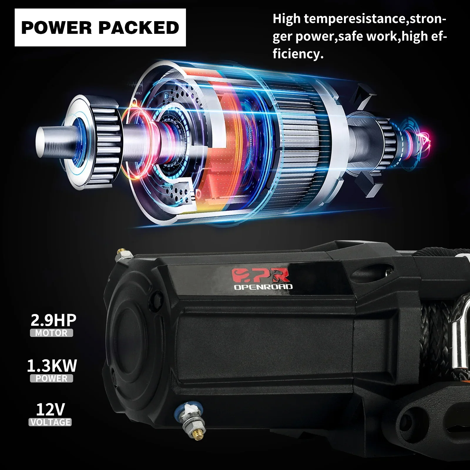 OPENROAD 6000lbs 12 Volts Electric Winch, Winch for UTV - Image 16