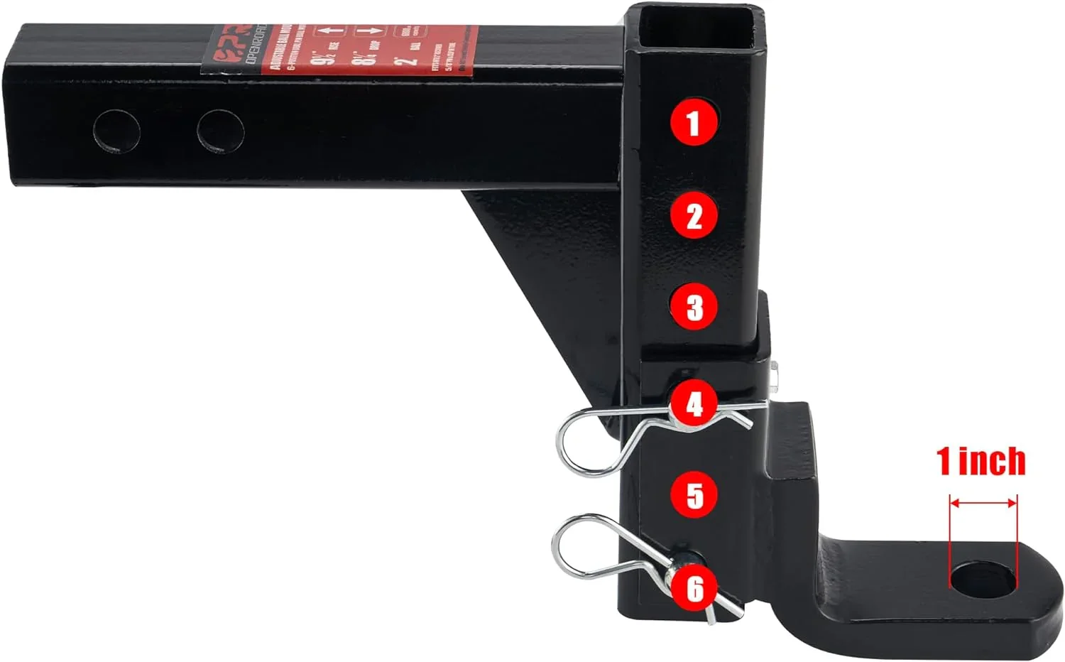 OPENROAD Adjustable Trailer Hitch Ball Mount, Fits 2-Inch Receiver - Image 6