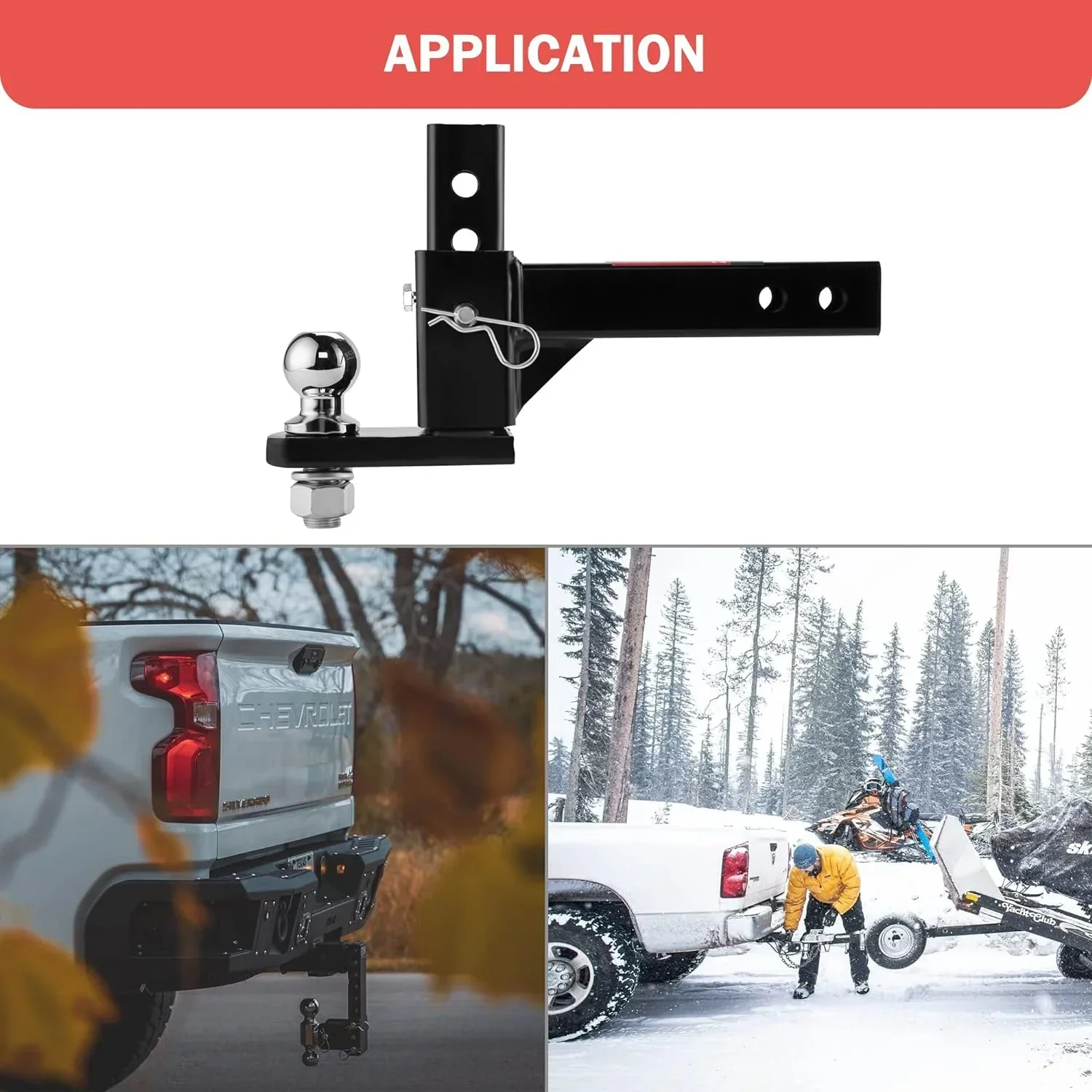 OPENROAD Adjustable Trailer Hitch Ball Mount Fits 2-Inch Receiver - Image 6
