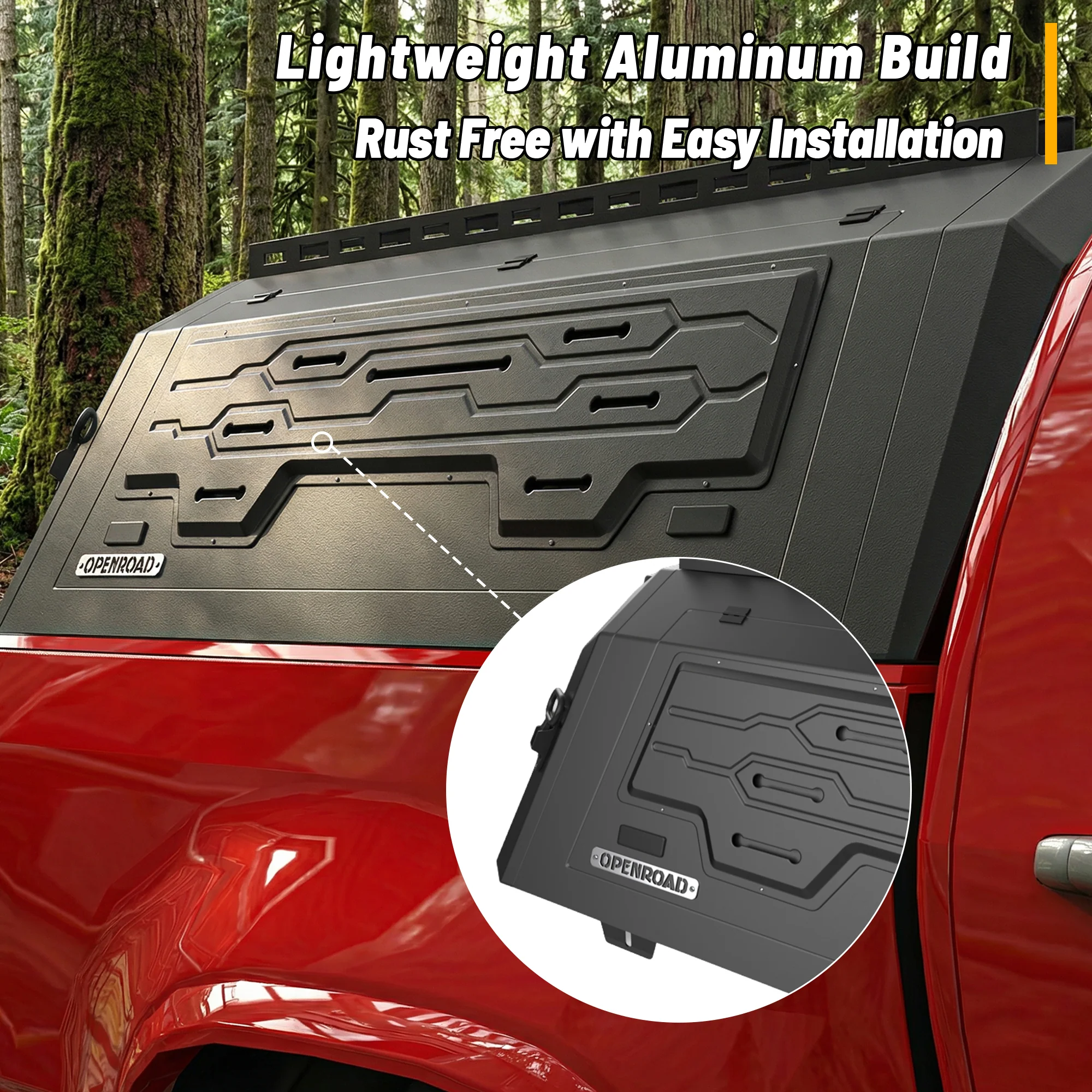 OPENROAD Aluminum Truck Cap for Chevy Colorado/GMC Canyon (2015-2022) – 5ft Bed - Image 13