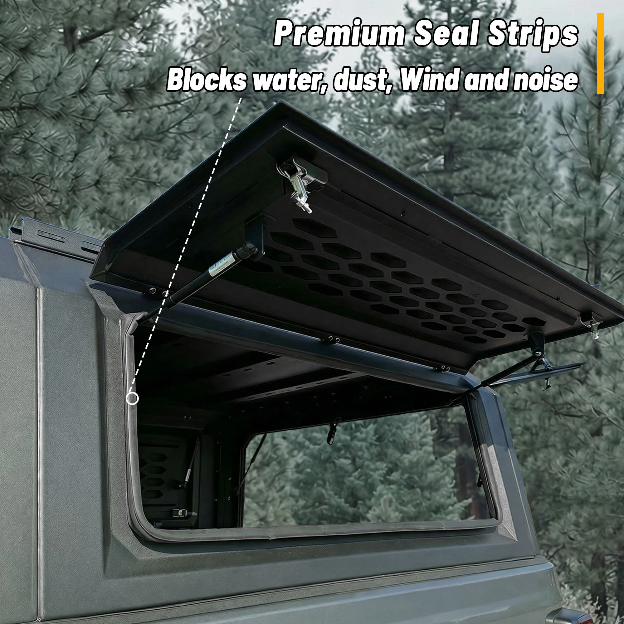 OPENROAD Aluminum Truck Cap for Toyota Tacoma (2016-2023) – 6ft Bed - Image 10