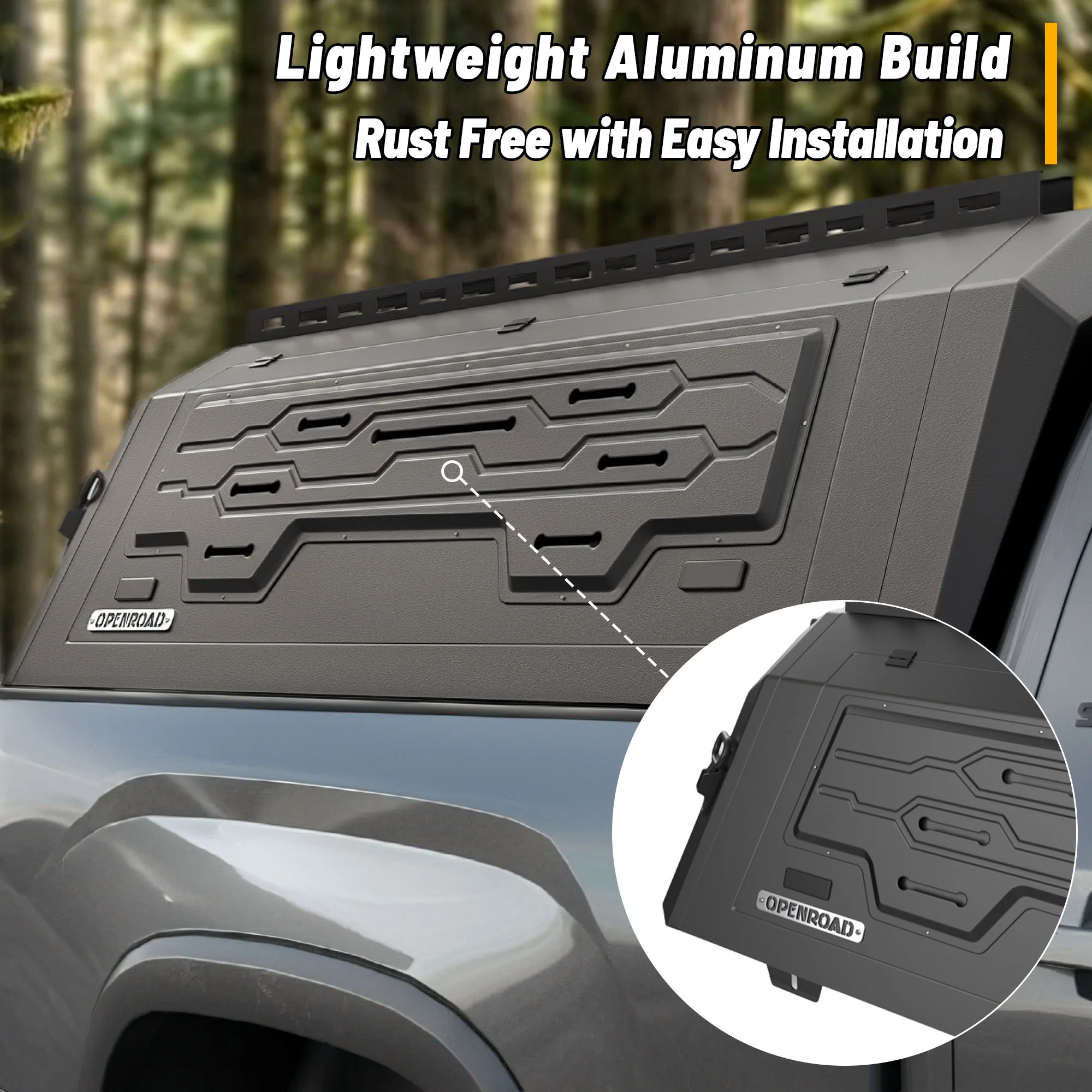 OPENROAD Aluminum Truck Cap for Toyota Tundra (2022-2026) – 5.5ft Bed - Image 14
