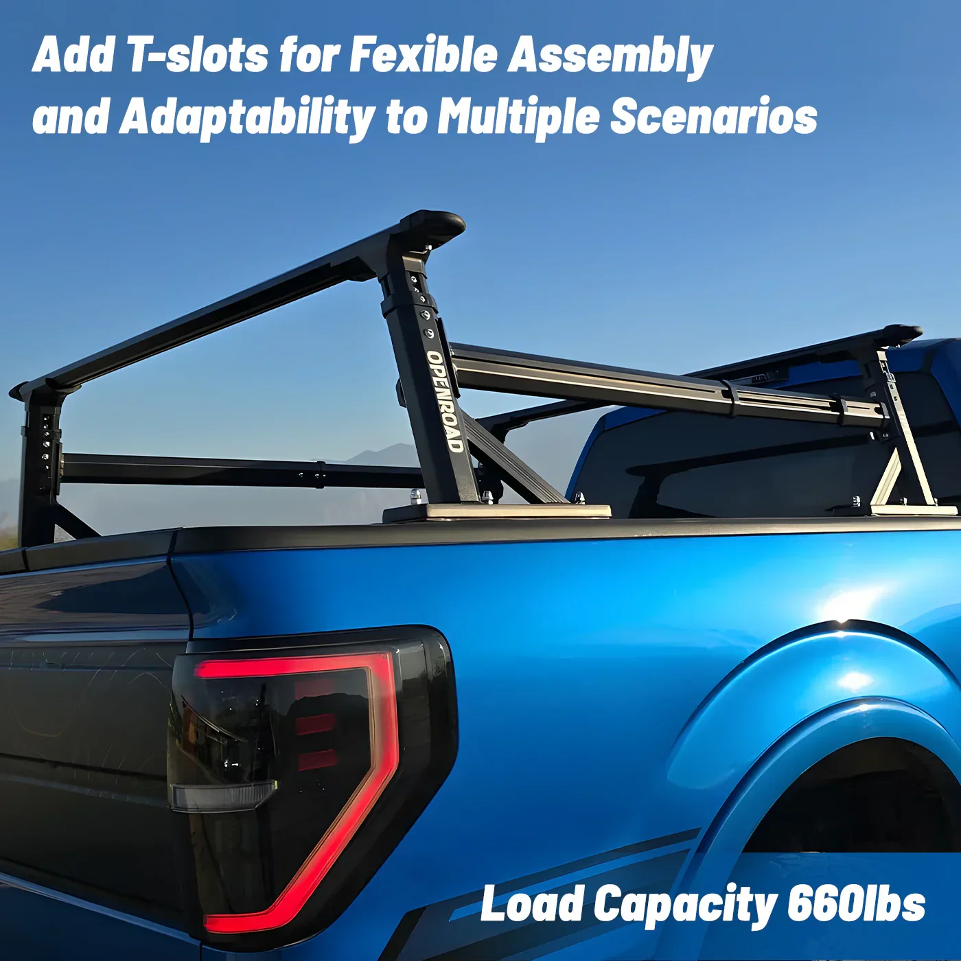 OPENROAD Universal Fit Adjustable Bed Rack for Trucks - Image 3