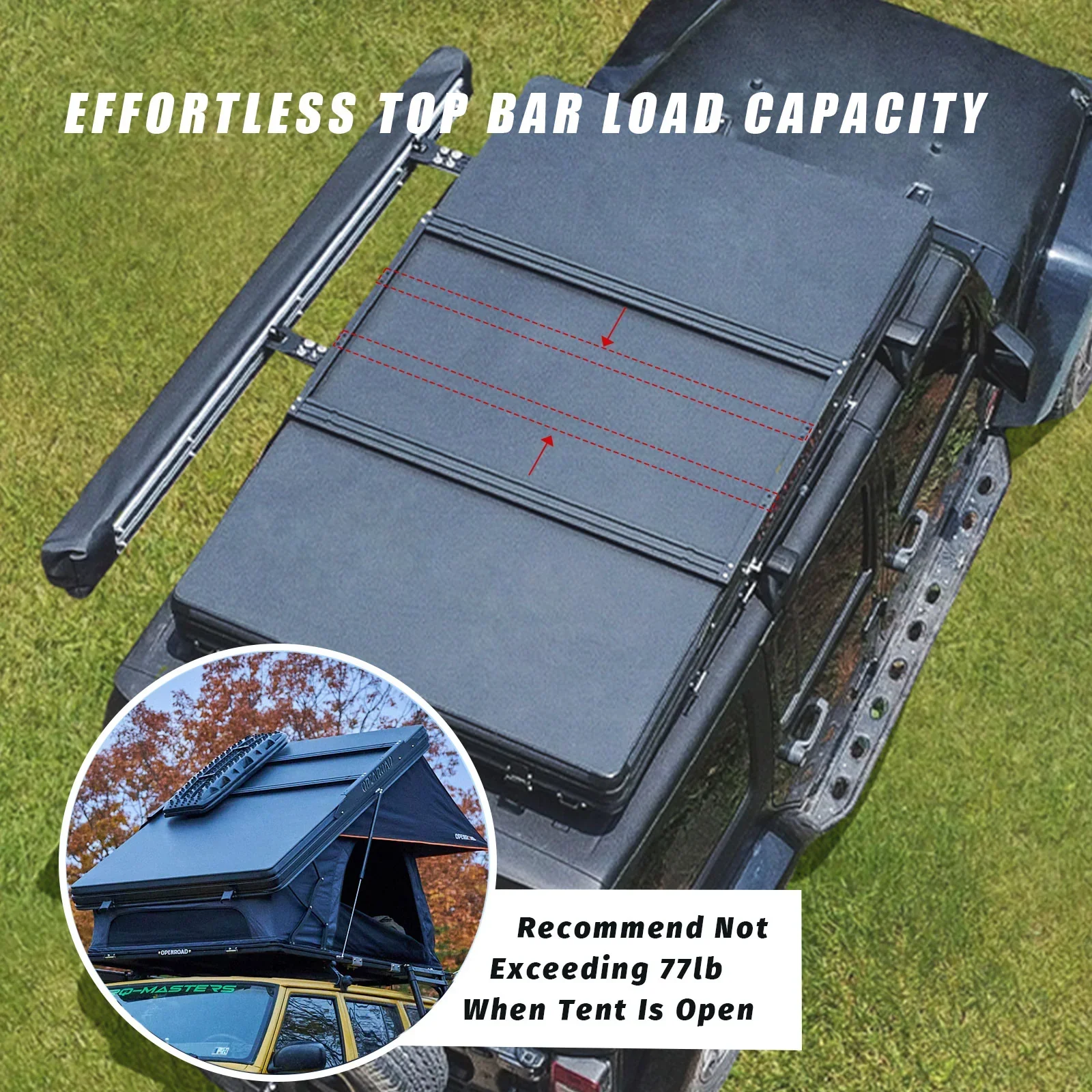 OPENROAD Aluminum Best Hard Shell Roof Top Tent - PeakRoof Series - Image 16