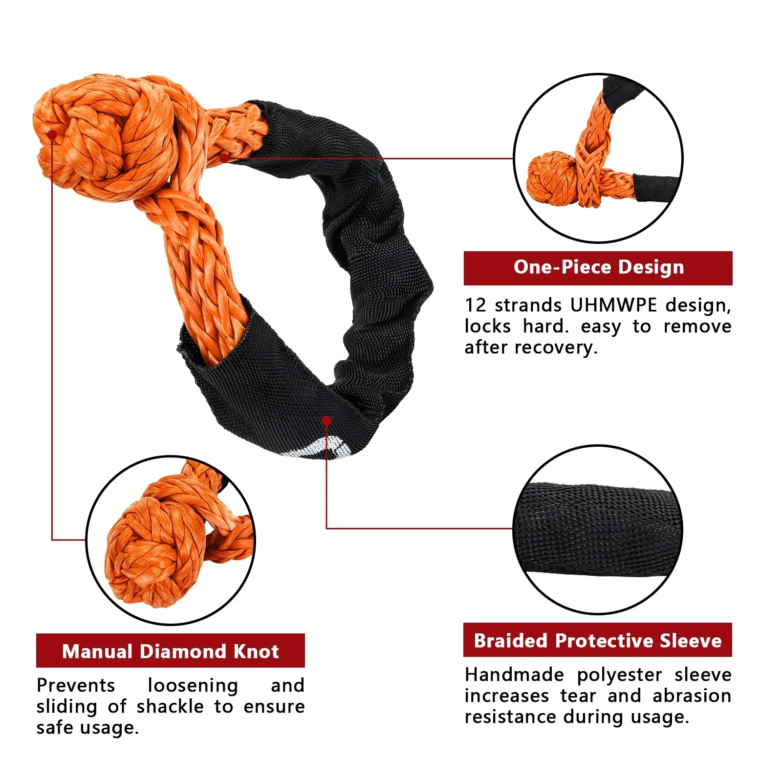OPENROAD Synthetic Soft Shackle Rope, 2" X 23" (38,000lbs) - Image 6